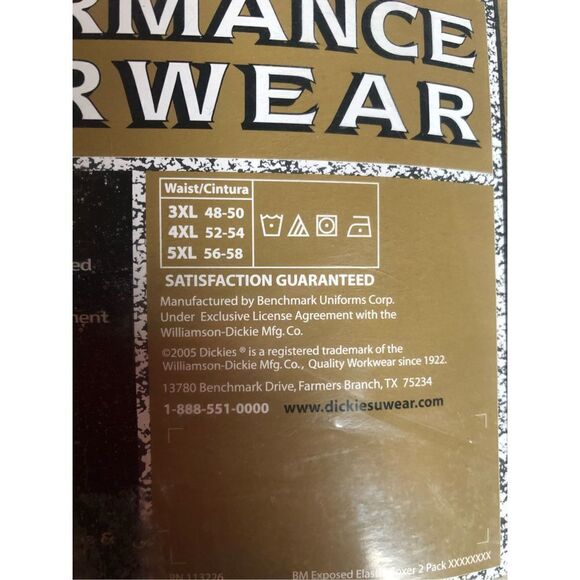 NIP Mens Size 5XL Dickies Combed Cotton Boxer Performance Underwear - Picture 3 of 4